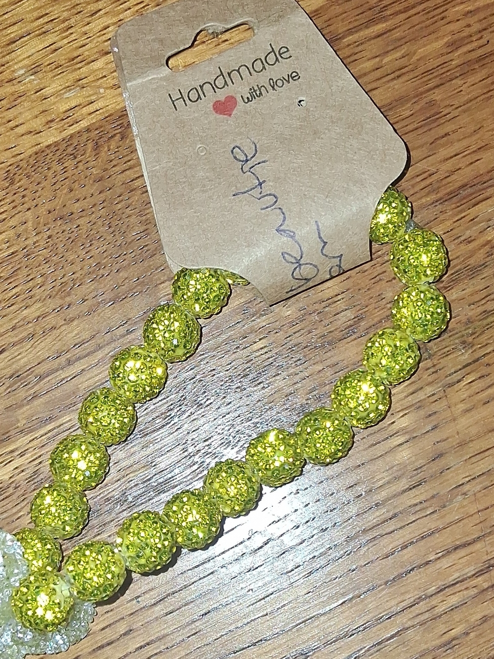 Handmade Green Crystal Bead Necklace - Handmade with Love